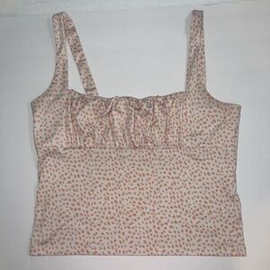 Forever 21 Light Pink Cheetah‎ Print Cami Tank Size Medium